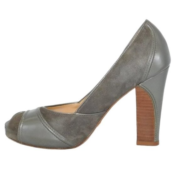 Cole Haan Nike Air Grey Suede/Leather Block Heels - Picture 3 of 12